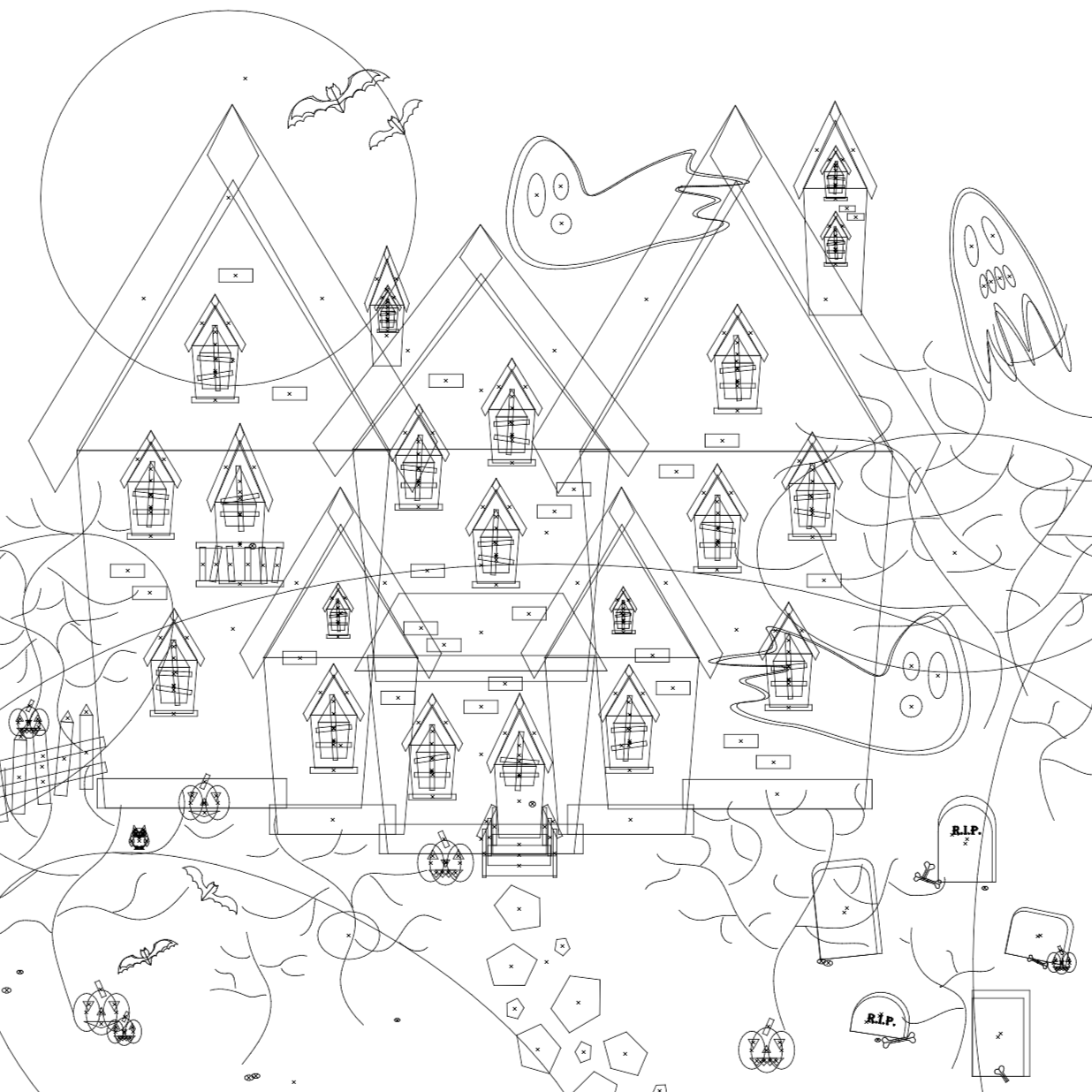 Illustration Halloweenhaus