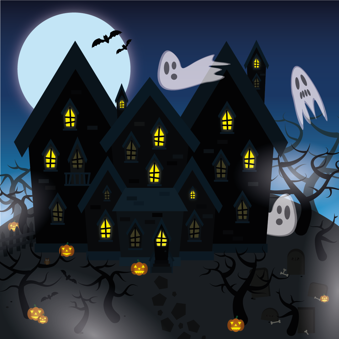 Illustration Halloweenhaus